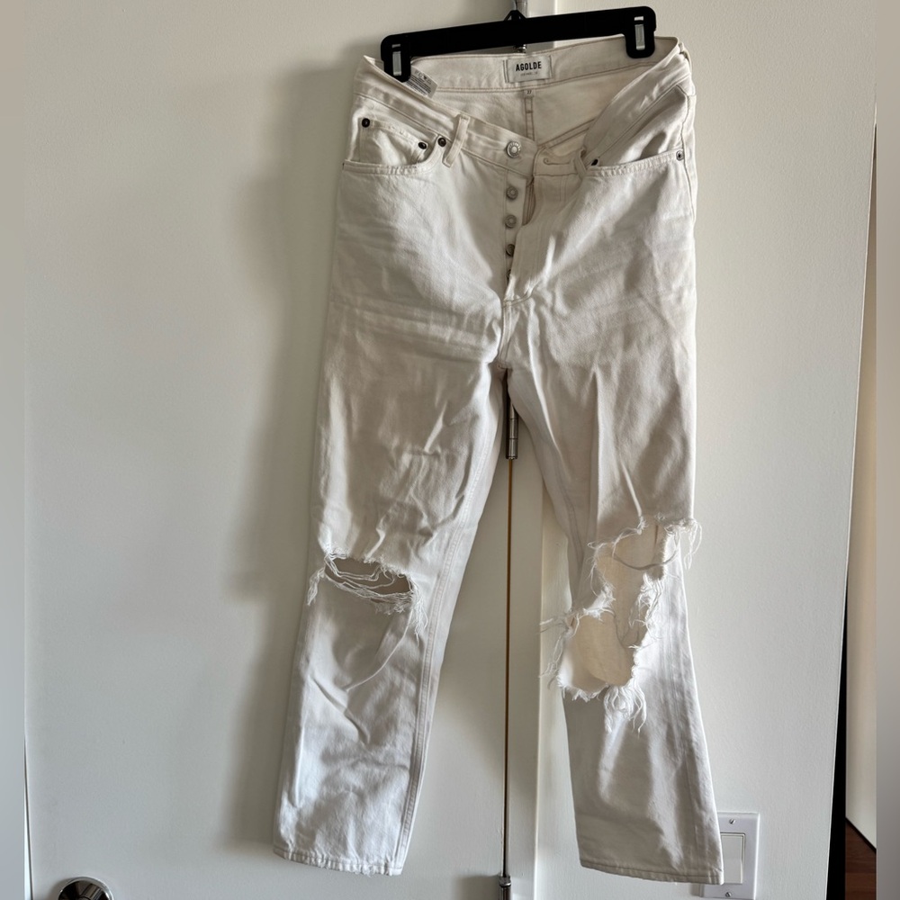 Agolde ripped white jeans